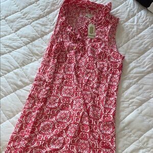 MudPie Pink and White Sleeveless Dress